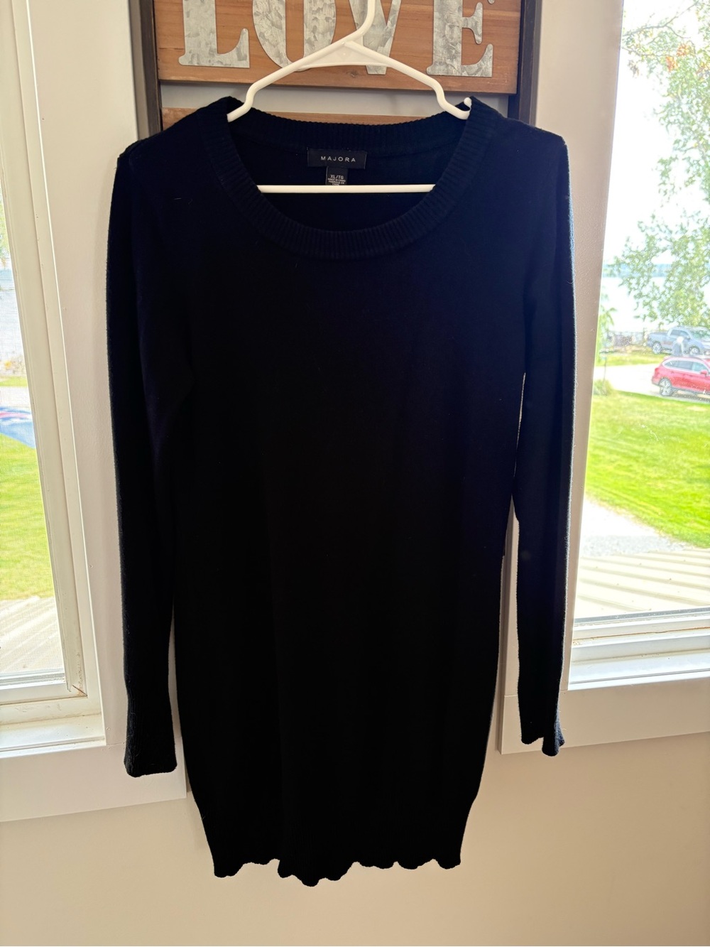 Majora Black Long-Sleeve Knit Dress